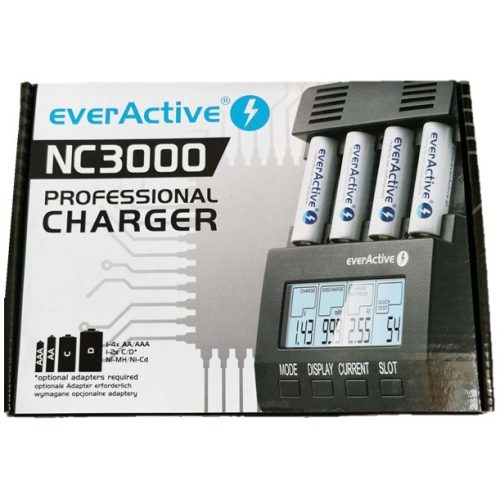 everActive NC3000 AAA/AA/C/D 1,2V Ni-Mh/Ni-CD elemtöltő
