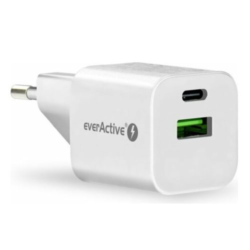everActive SC-390Q USB-A/USB-C fehér 30W hálózati töltő