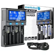   everActive UC4200 1,2V/3,6V/3,7V Li-ion/LiFePO4/Li-HV/Ni-Mh AA ceruza AAA mikro C baby D góliát 9V elem töltő