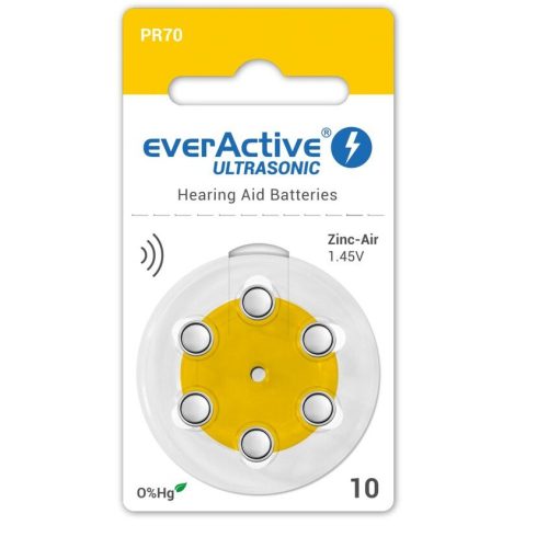 everActive ULTRASONIC PR10 hallókészülék elem 6db