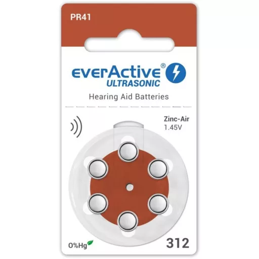 everActive ULTRASONIC PR312/6 PR41 1,45V hallókészülék elem