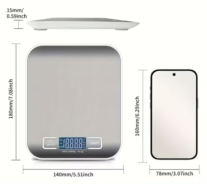 Digitális konyhai mérleg 10kg Digitális konyhai mérleg 10kg