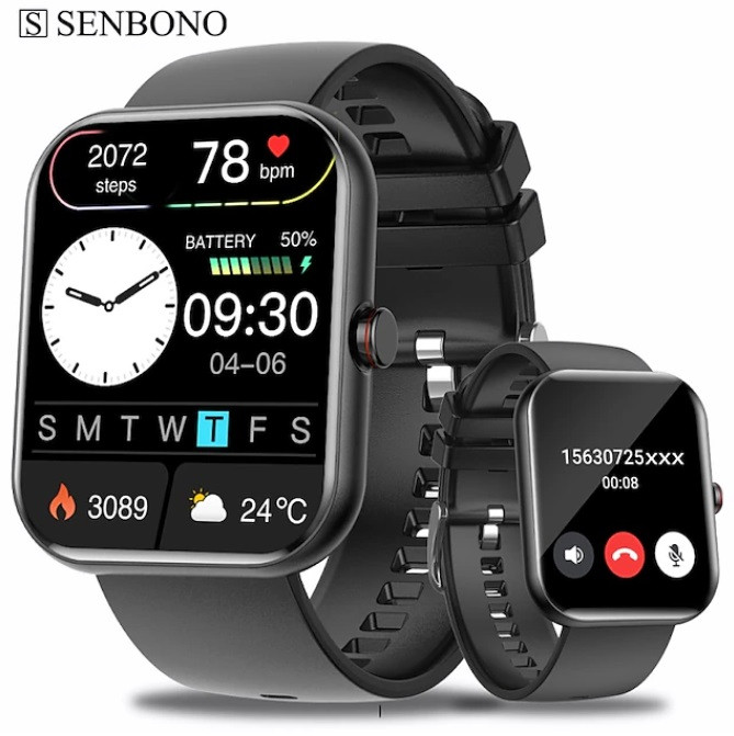 A221 SENBONO fekete Intelligens Smart Watch okosóra