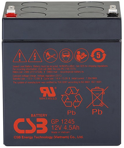 CSB GP1245/HR1221W 12V 4,5Ah F2 zárt ólomsavas akkumulátor