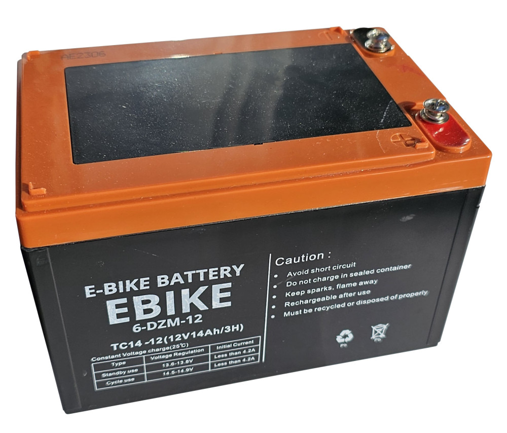 EBIKE 6-DZM-12 12V 14Ah csavaros elektromos kerékpár akkumulátor