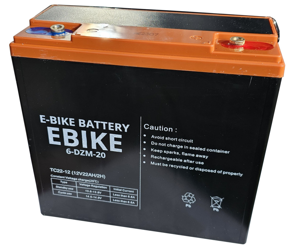 EBIKE 6-DZM-20 12V 22Ah csavaros elektromos kerékpár akkumulátor