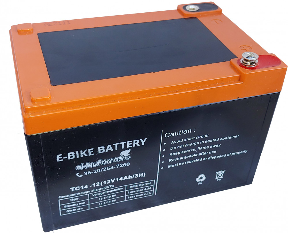 Ebike 12V 14Ah TC14-12 csavaros elektromos kerékpár akkumulátor
