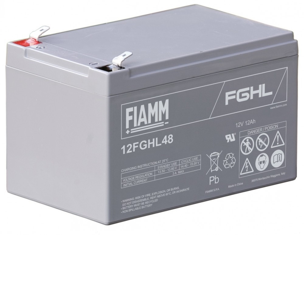 FIAMM 12V 12Ah 12FGHL48 F2 Highrate / Longlife zárt ólomsavas zselés akkumulátor
