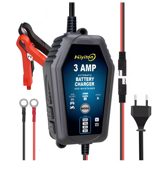 12V/6V 3A Lithium/LiFePO4/AGM/GEL/SLA/Flooded/WET/EFB regeneráló intelligens akkumulátor töltő