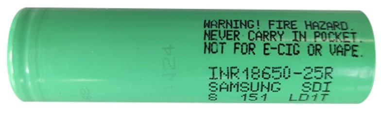 Samsung INR18650 25R 3,7V 2500mAh 20A ipari újratötlhető Li-ion akkumulátor