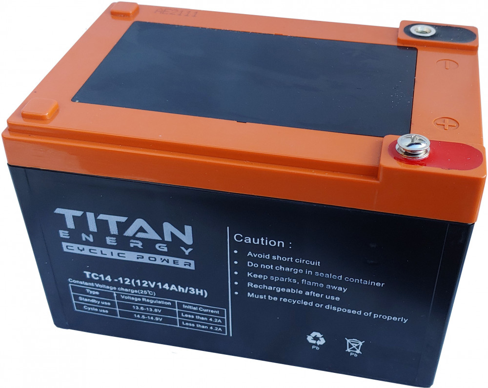 Titan Energy TC14-12 12V 14Ah csavaros ciklikus elektromos kerékpár akkumulátor