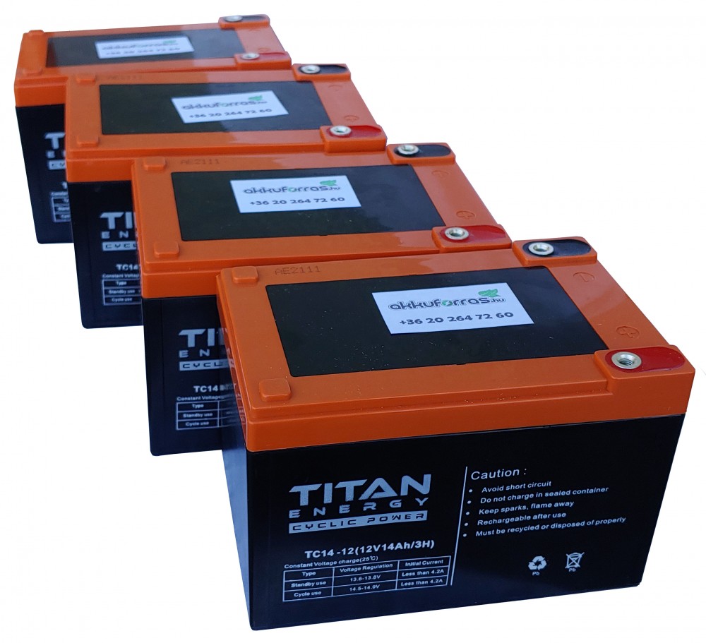 Titan Energy TC14-12 48V 14Ah csavaros ciklikus elektromos kerékpár akkumulátor