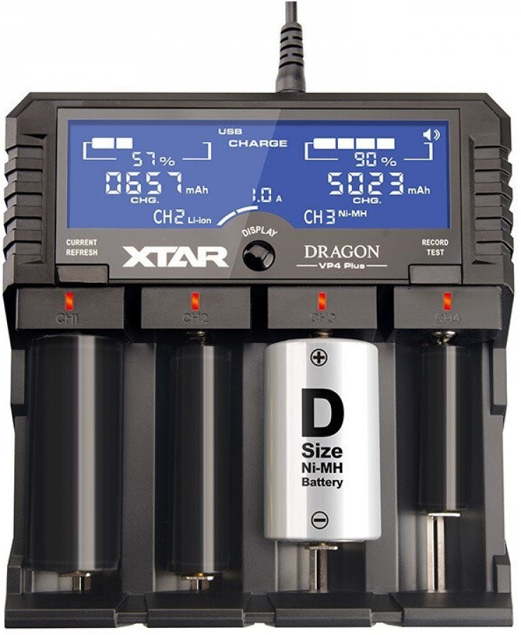 Xtar DRAGON VP4 Plus 1,2V/3,6V/3,7V Ni-Mh/Li-ion akkumulátor töltő