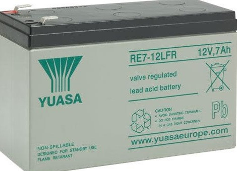 YUASA 12V 7Ah RE7-12LFR F2 Highrate/Longlife zárt ólomsavas zselés akkumulátor